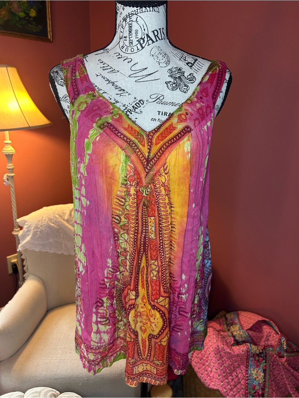 Noelle Pink & Orange Bohemian Print Camisole